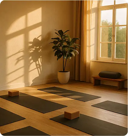 Evening yoga class